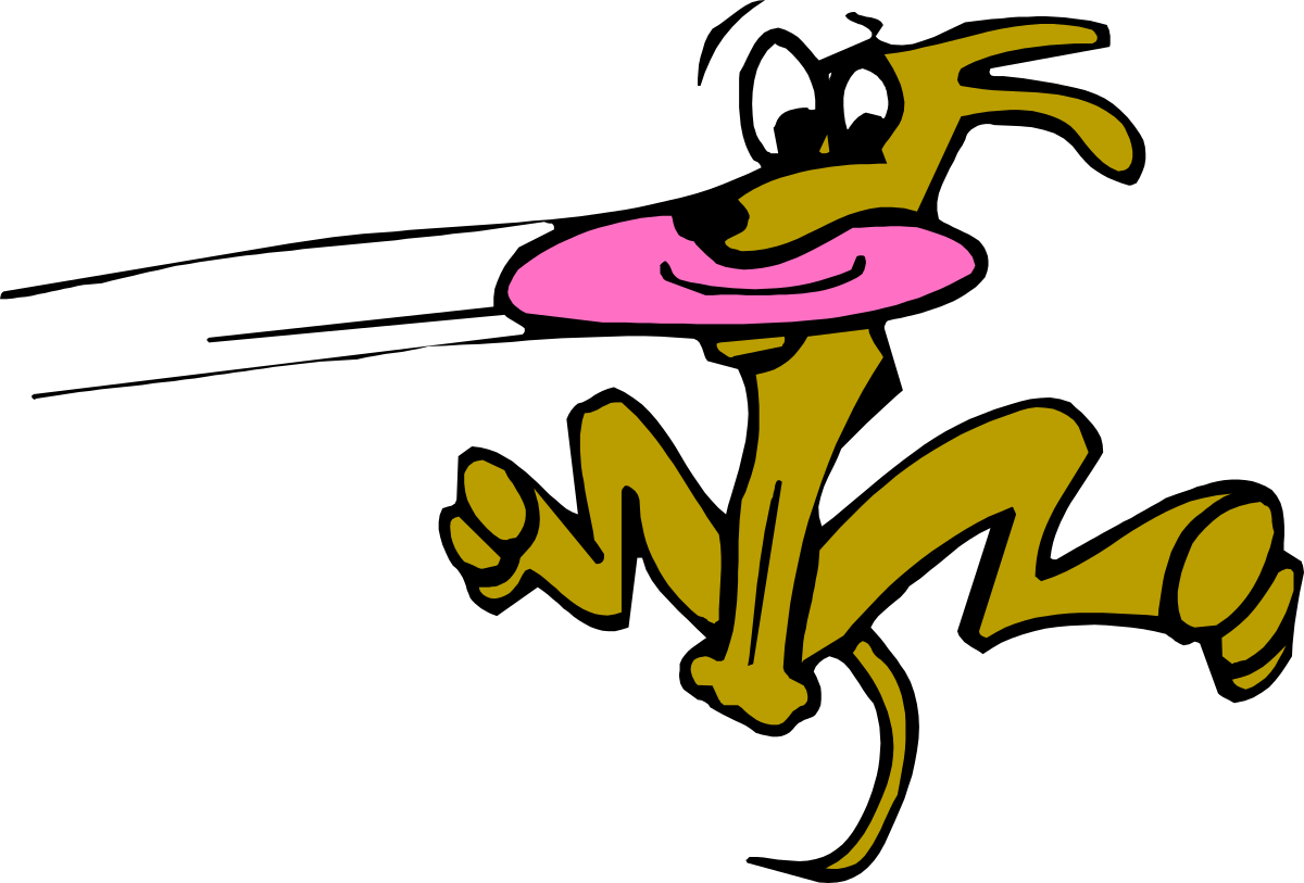 a cartoon dog with a pink nose and a black background clip art png transparent Cartoon Dog with Pink Nose on Black Background - Fun Clipart