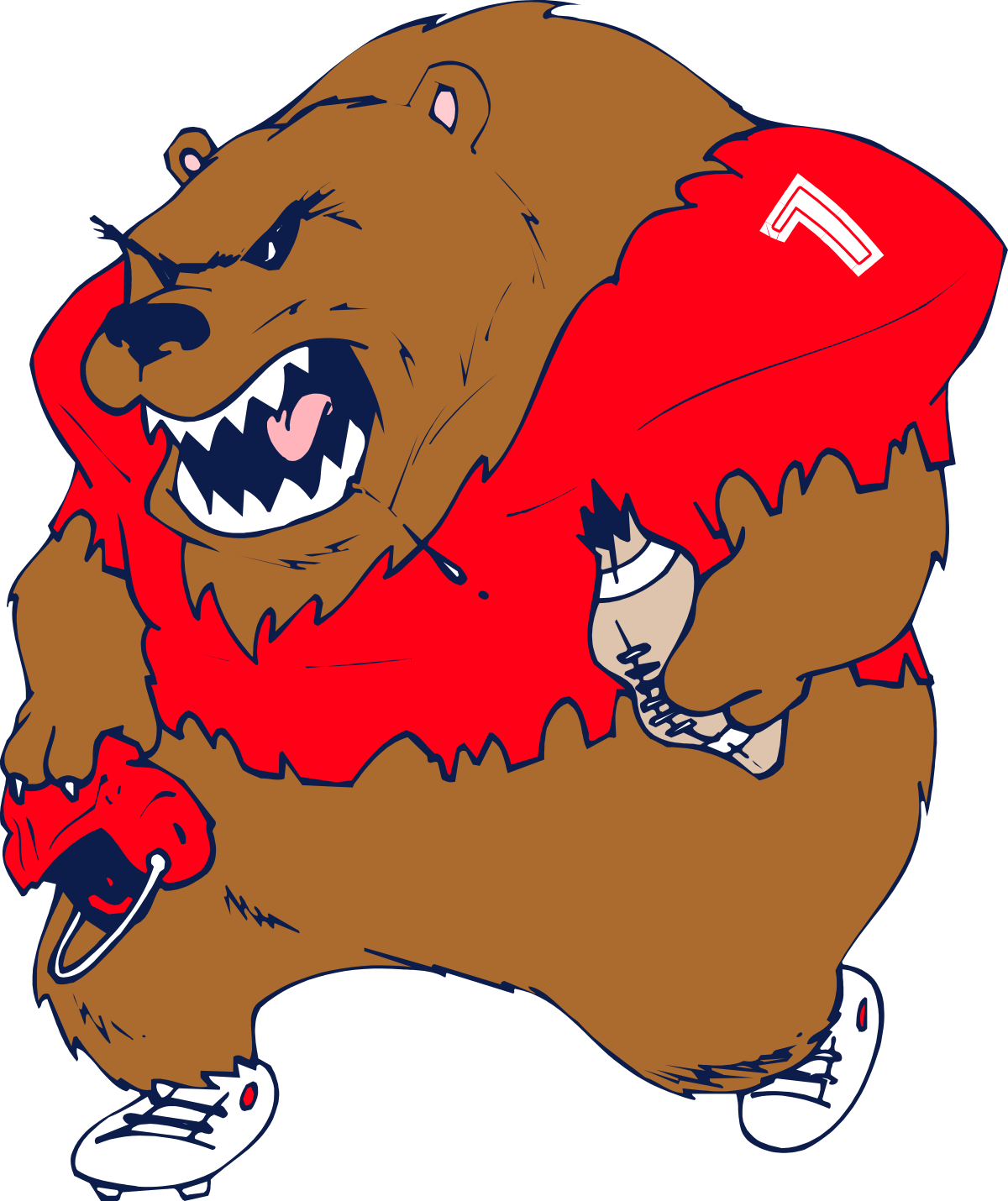 Bear in Red Shirt and White Shoes Clipart for Fun Designs