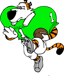 Cartoon Dog Holding Football Clipart - Playful Sports Illustration