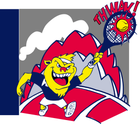 Cartoon Character Holding Tennis Racket - Playful Sports Clipart