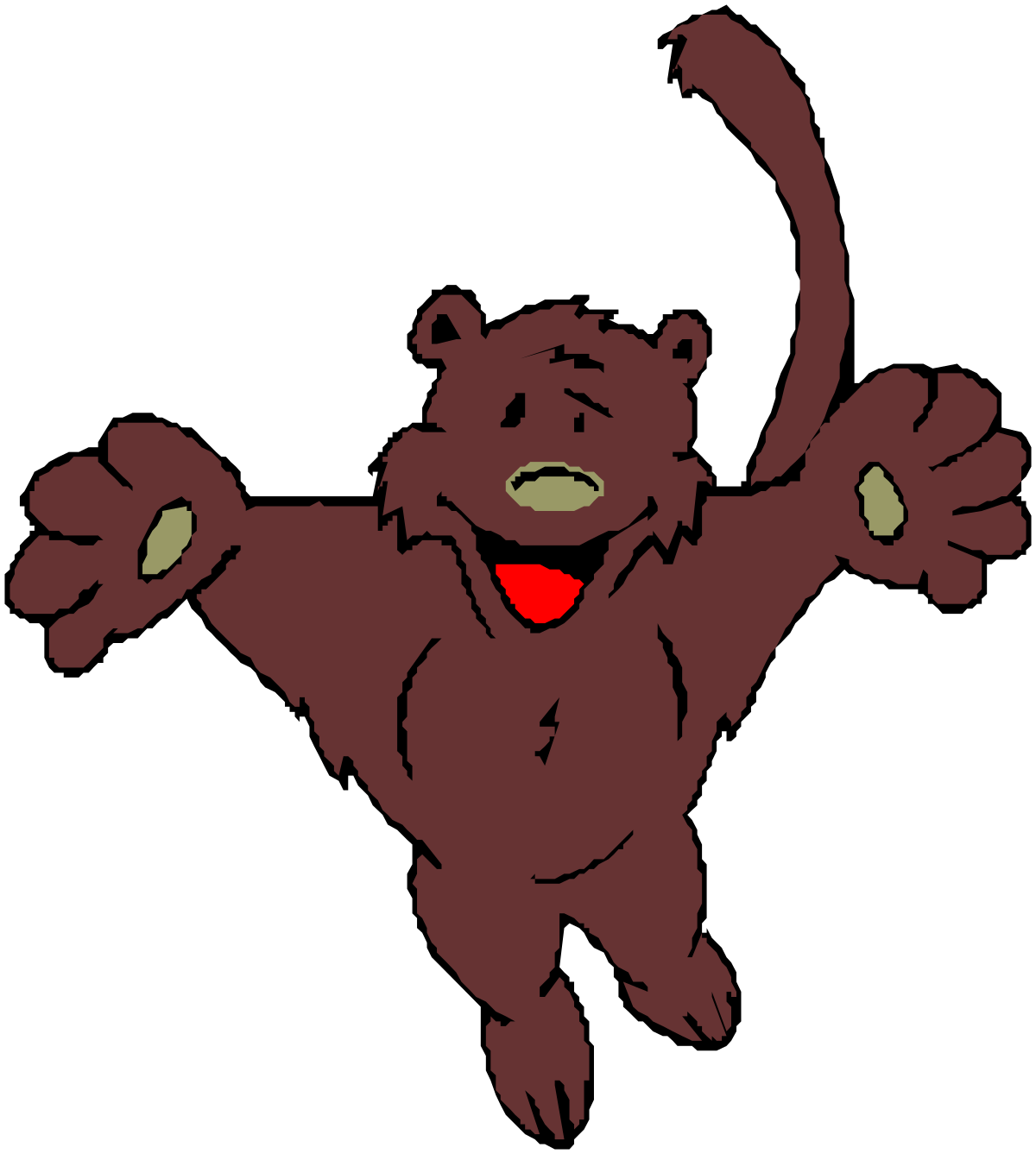 Brown Bear with Red Heart Clipart - Adorable and Whimsical Artwork