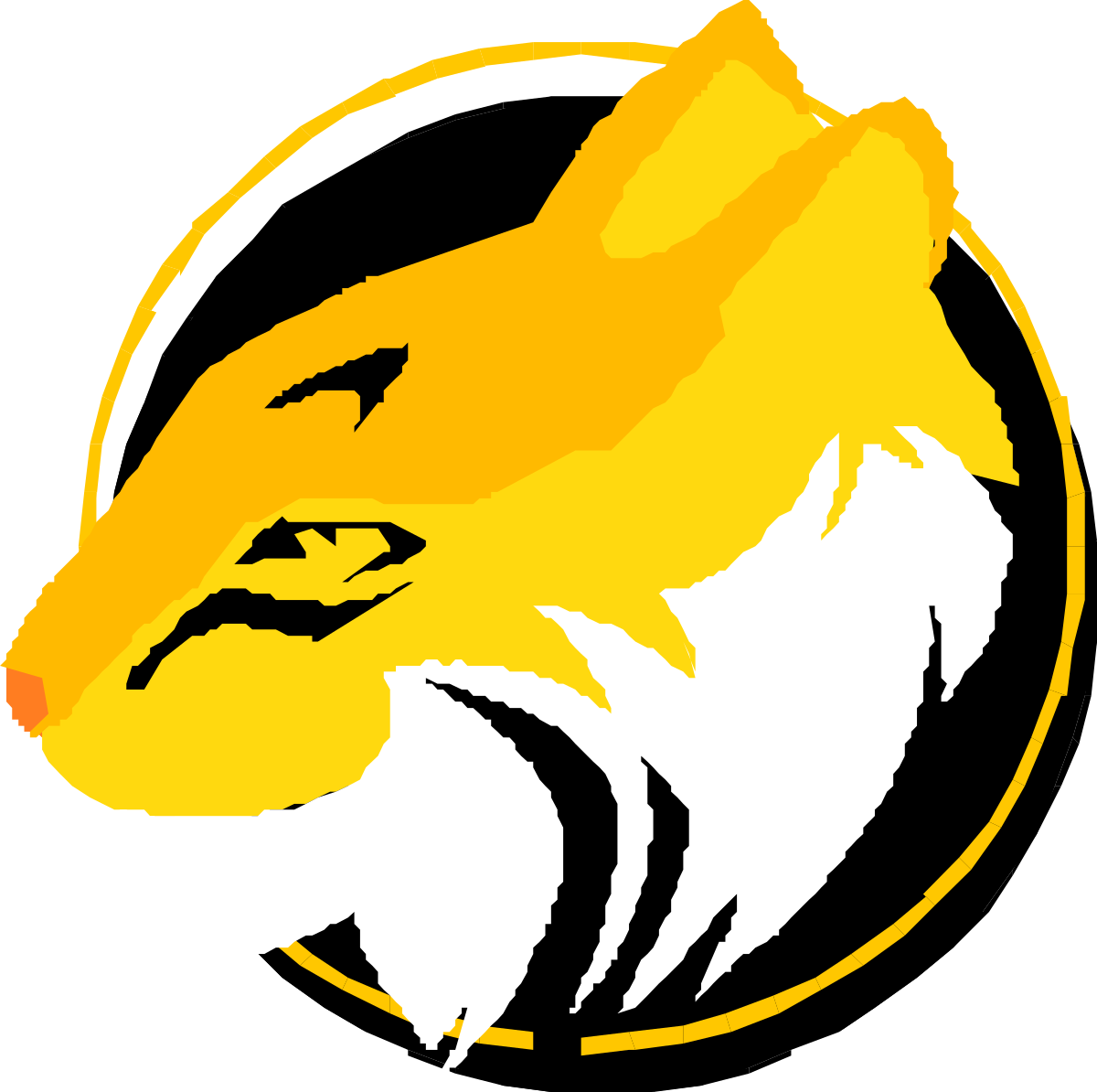 Yellow Lion Head Clipart with Black Background: Bold and Striking Visual
