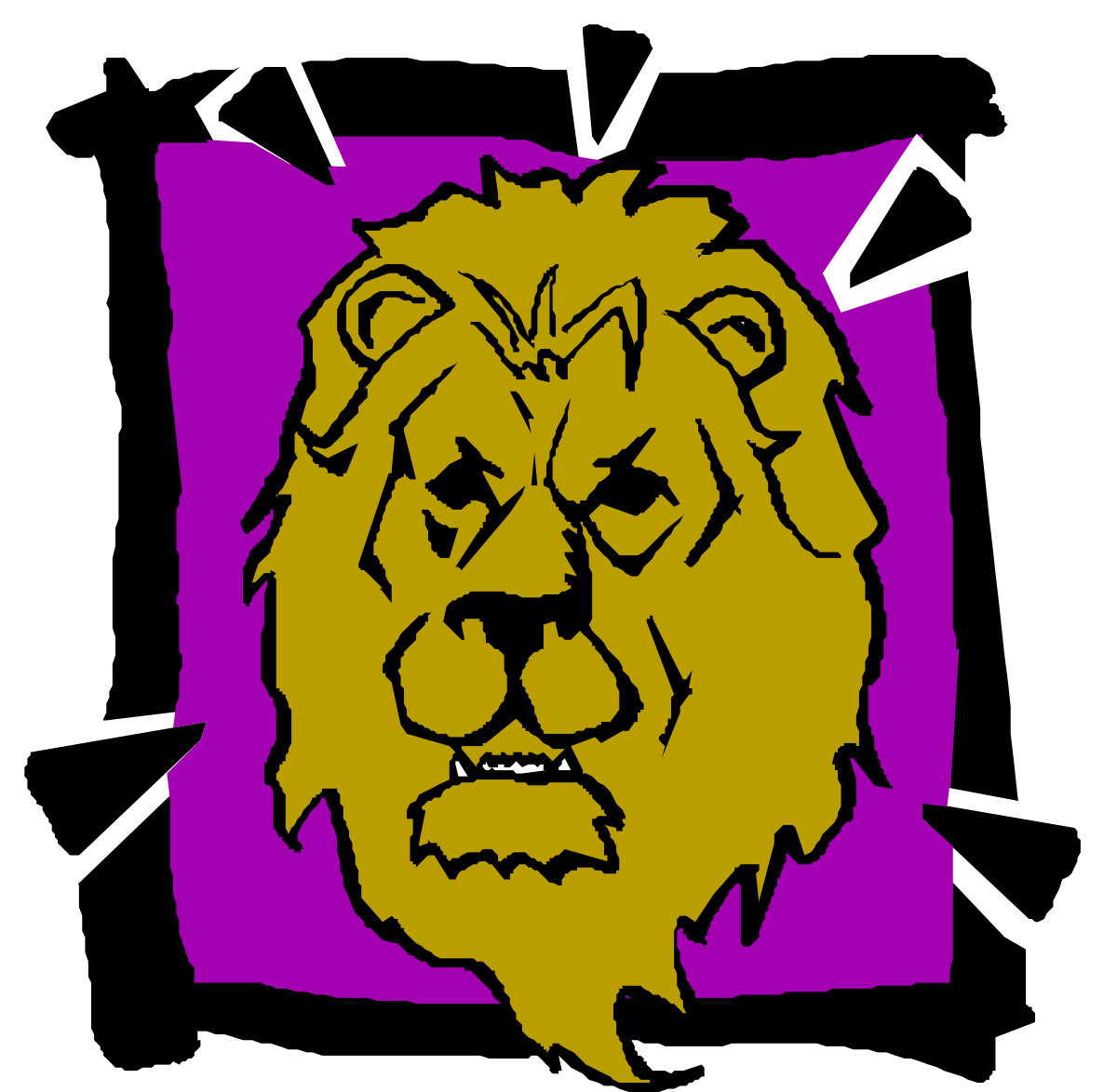 a lion head with a purple background clip art png transparent Lion Head Clipart with Purple Background - Bold and Eye-Catching