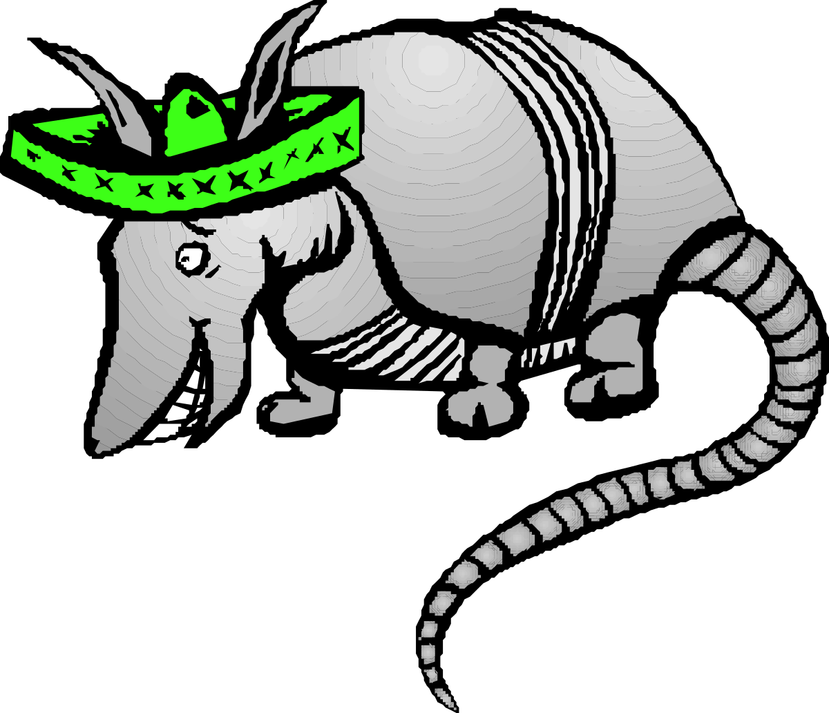 Dragon Clipart: White and Green Dragon with Hat