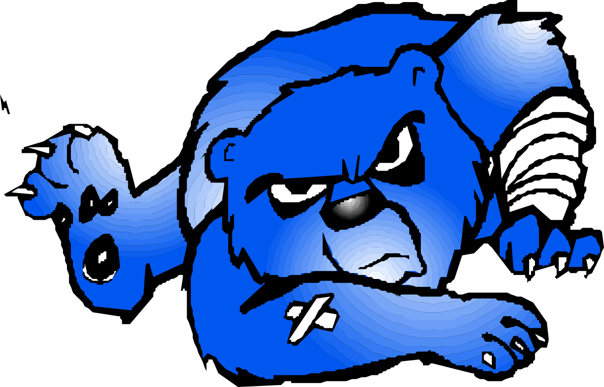 Blue Cat with Cigarette Clipart - Unique and Quirky Illustration