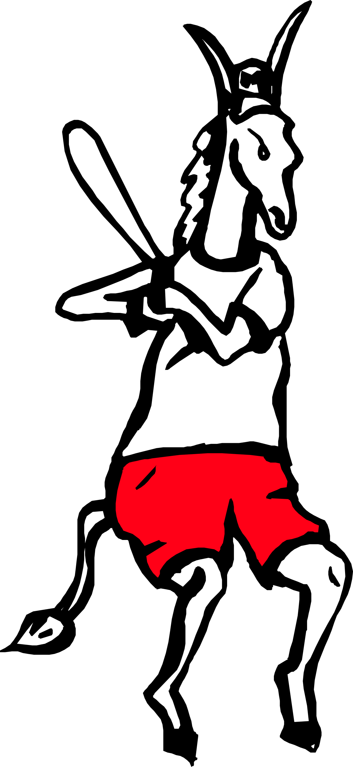 Baseball Player Clipart: White and Red Uniform with Bat
