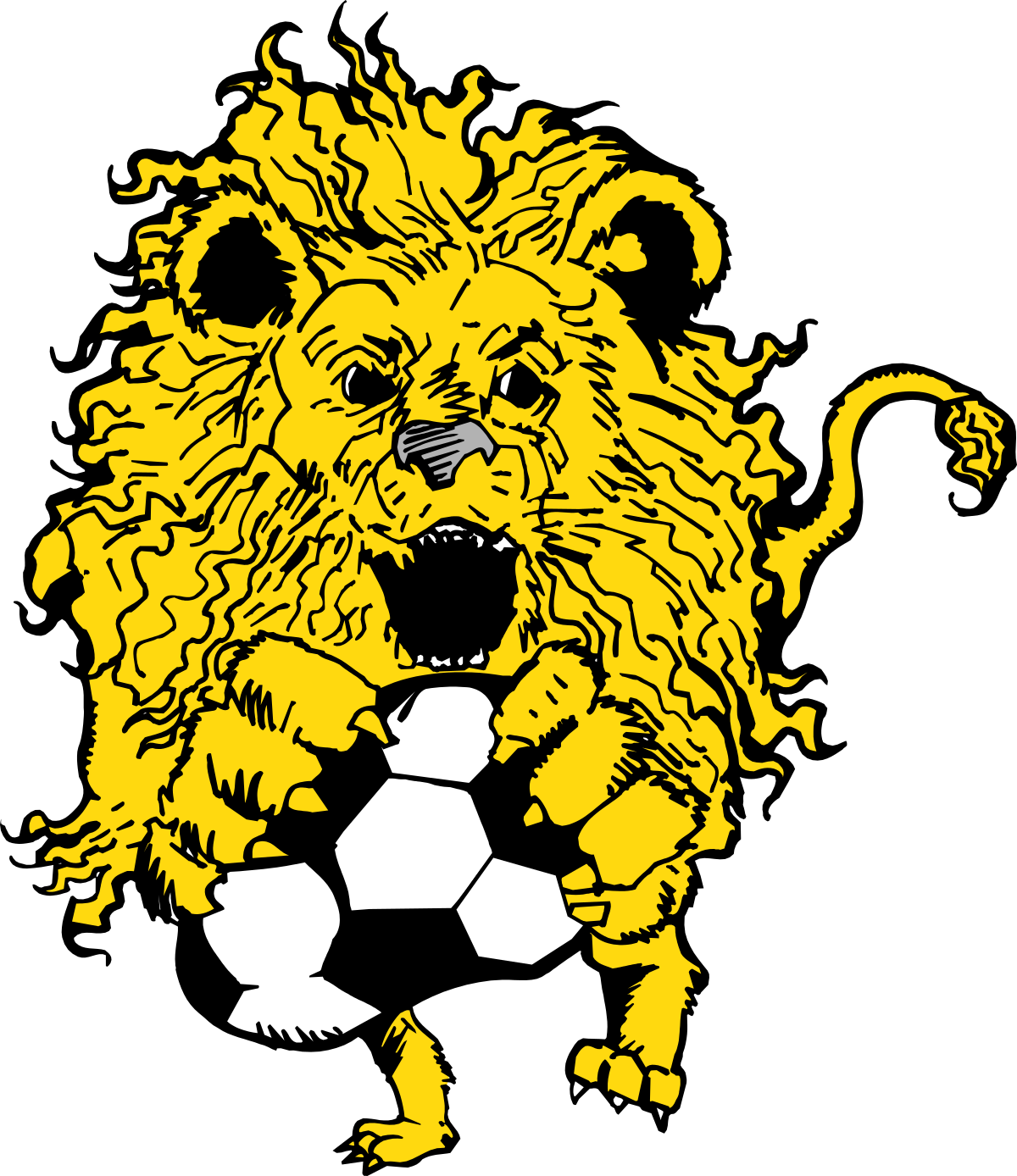 Lion with Soccer Ball Clipart - Playful Sports Illustration