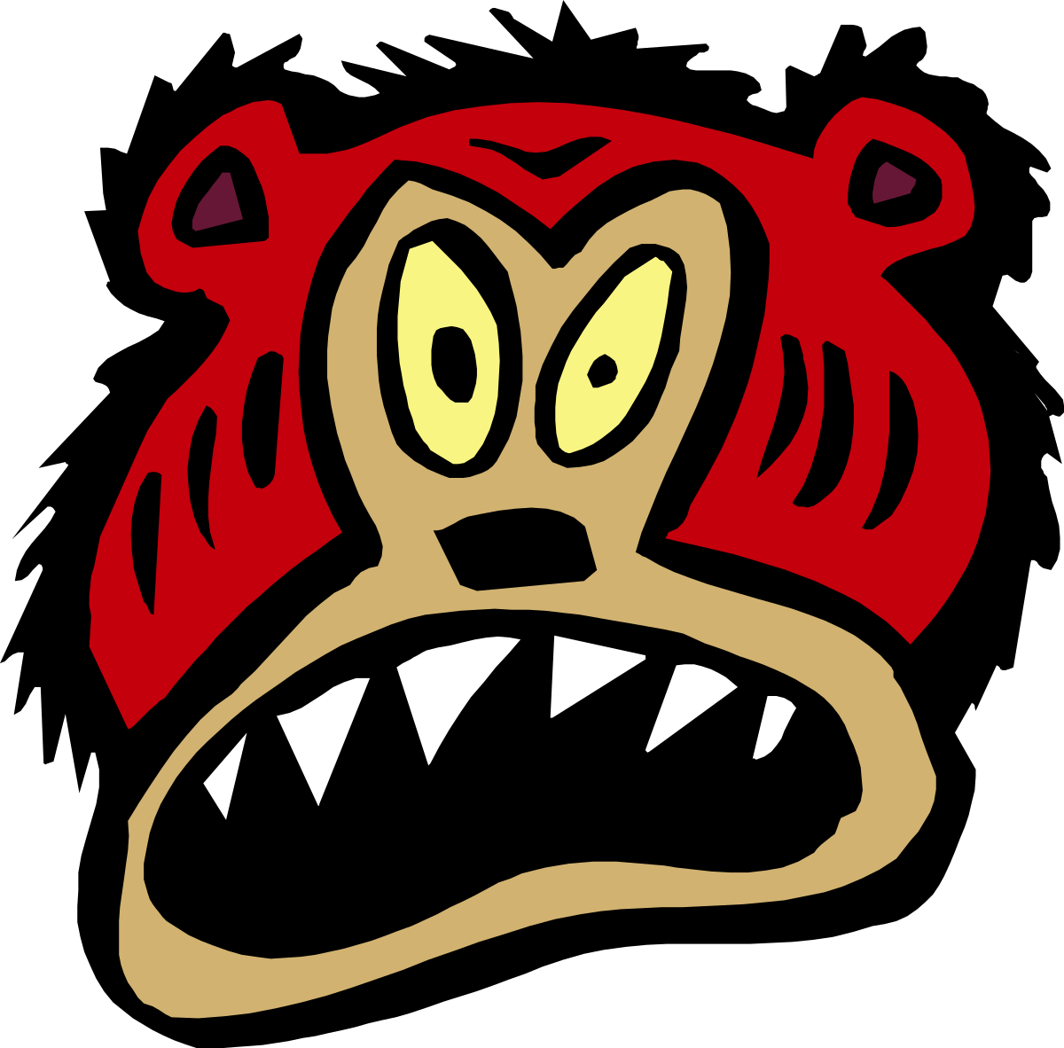 Cartoon Tiger Clipart with a Big Mouth - Perfect for Fun Graphics