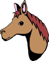 Horse Head Clipart with Vibrant Red Mane