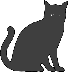 Black Cat Sitting on Ground - Charming Clipart for Your Projects