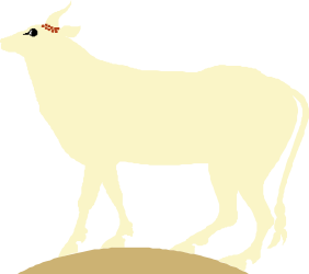 Goat with Red Nose on Black Background - Unique Clipart