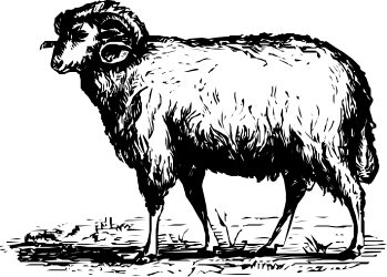 Black and White Goat Silhouette on Dark Background - Perfect Clipart for Various Uses