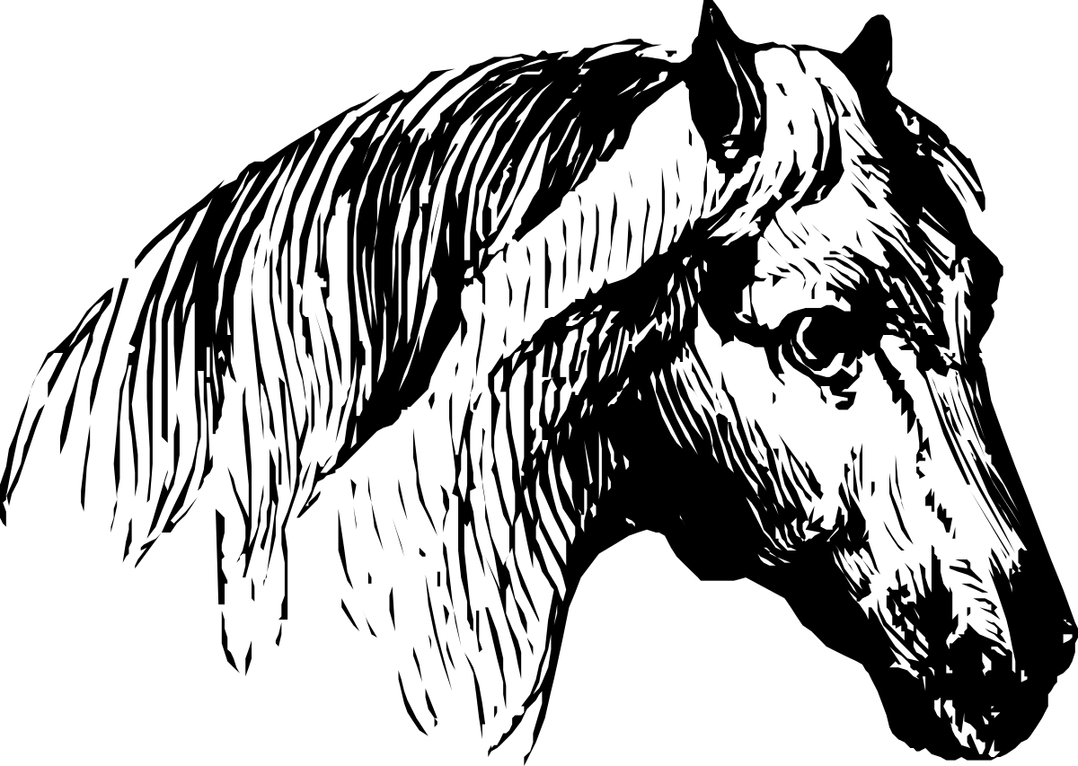 a horse is shown in black and white clip art png transparent Black and White Horse Clipart for Your Creative Projects