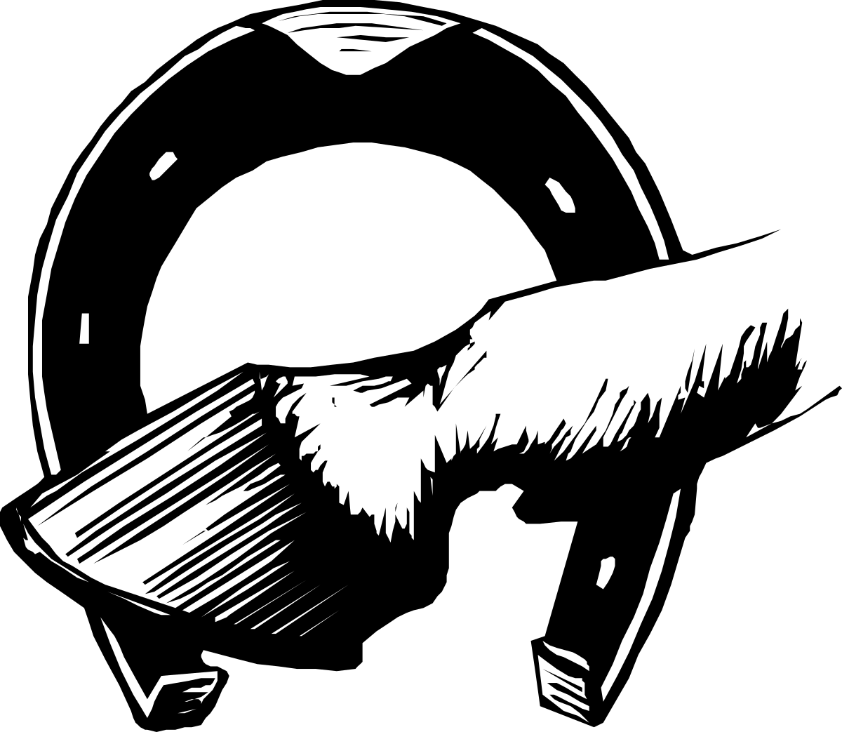 Black and White Helmet Clipart with White Outline for Creative Projects