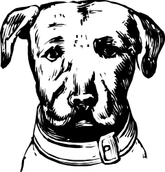 Black and White Dog with Collar Clipart - Perfect for Pet Lovers