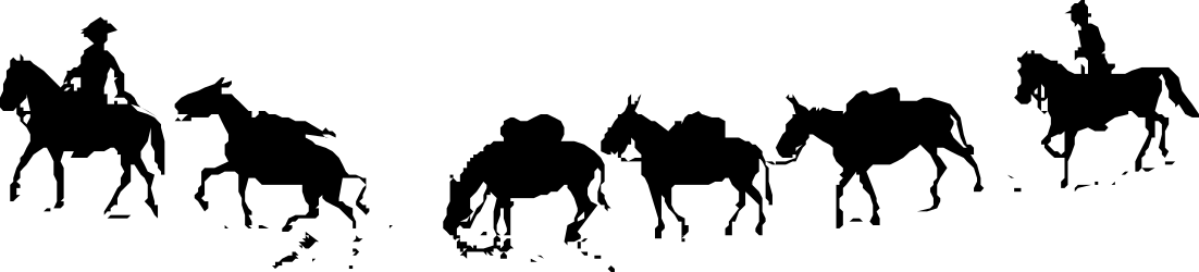 Borders and Animals: Black and White Man in the Dark Clipart