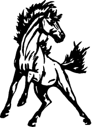 Horse Silhouette Against Black Background - Striking Clipart