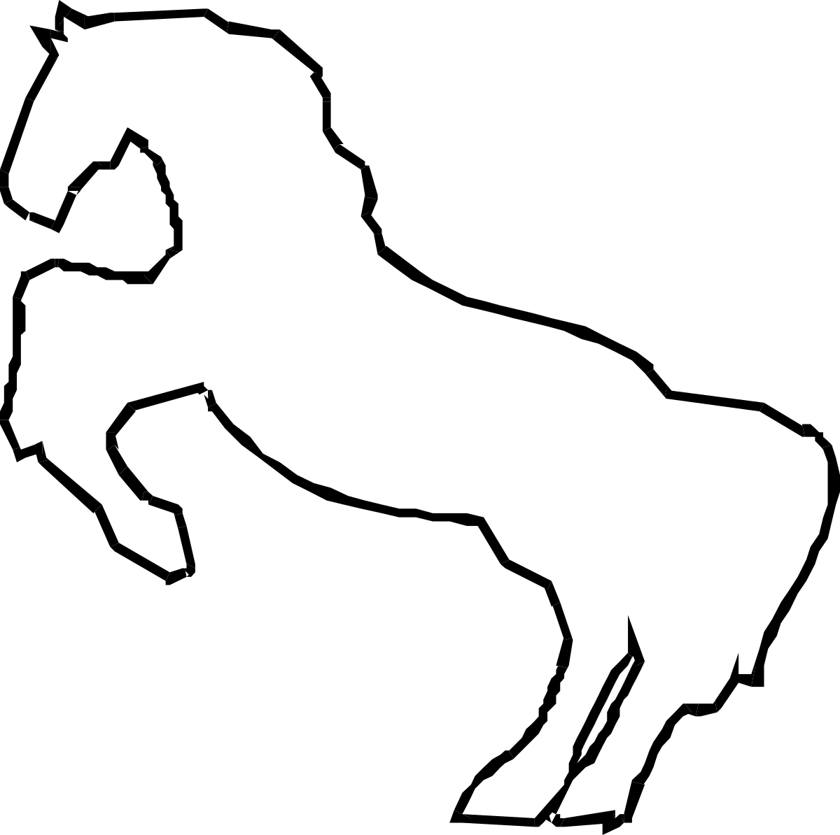 Horse Silhouette on Black Background - Stunning Clipart Design