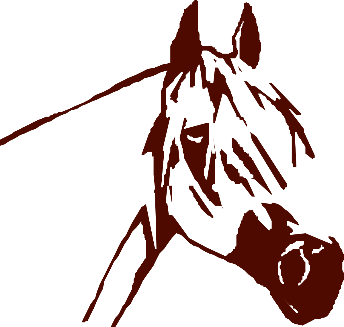 Horse Head Clipart with Long Mane - Vivid Equine Illustration