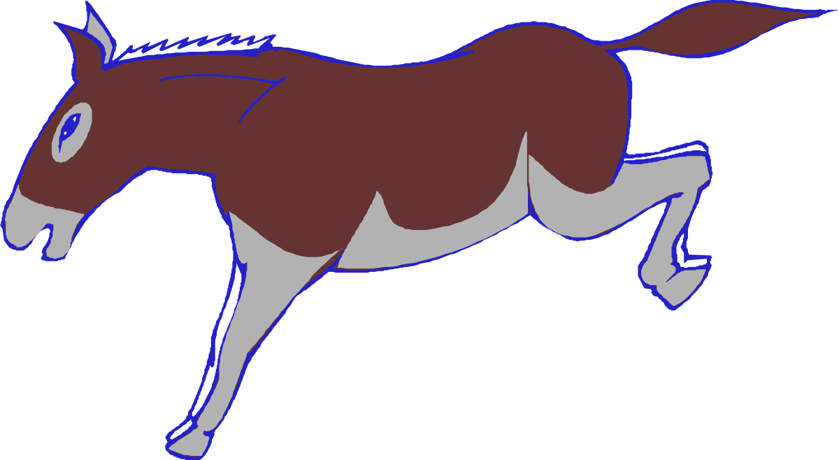 Running Horse Clipart on Black Background for Dynamic Visuals