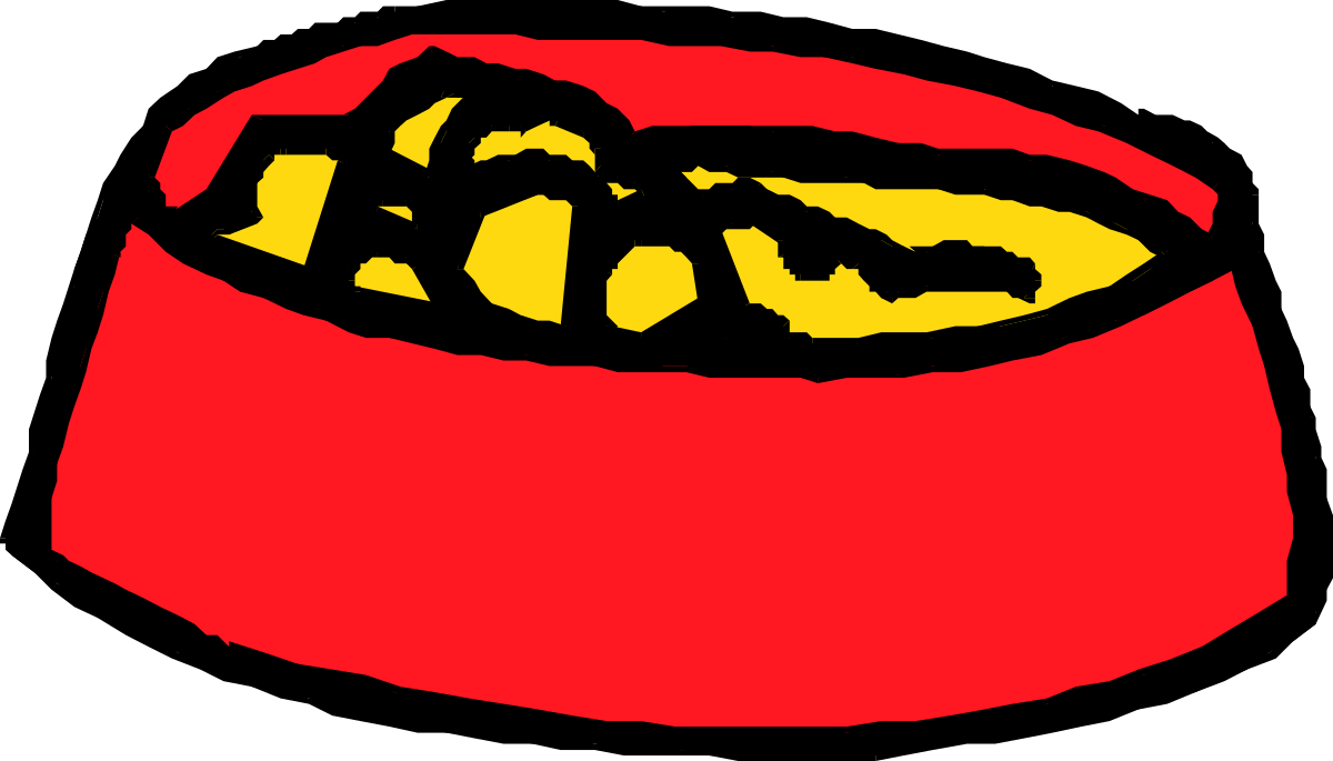 Red Bowl with Yellow and Black Design - Vibrant Clipart for Creative Projects