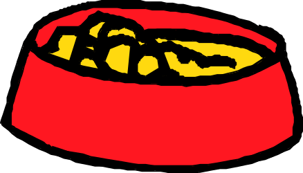 Red Bowl with Yellow and Black Design - Vibrant Clipart for Creative Projects