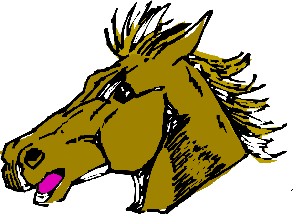 Horse Head with Pink Nose Clipart - Playful and Charming Design