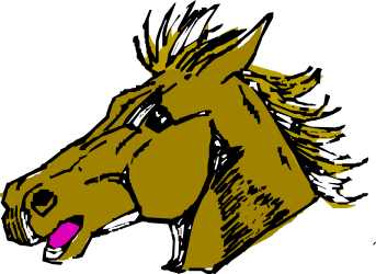 Horse Head with Pink Nose Clipart - Playful and Charming Design