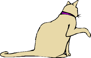 Cat Sitting with Paw Up Clipart - Adorable Feline Graphics