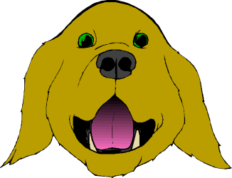 Green-Eyed Dog with Pink Tongue Clipart - Perfect for Animal Lovers