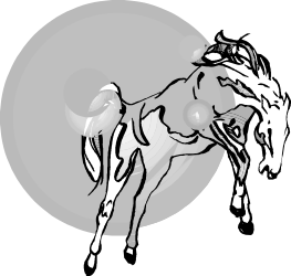 Goat Silhouette with Moon Background Clipart for Unique Designs