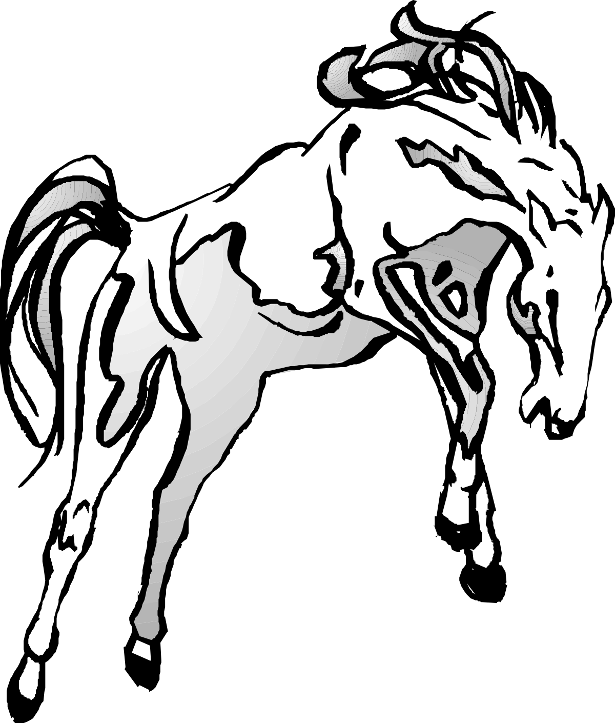 Horse Silhouette Against Black Background - Stunning Clipart