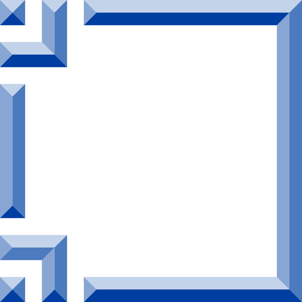 Blue Square with White Border Clipart - Versatile Graphic Design Element