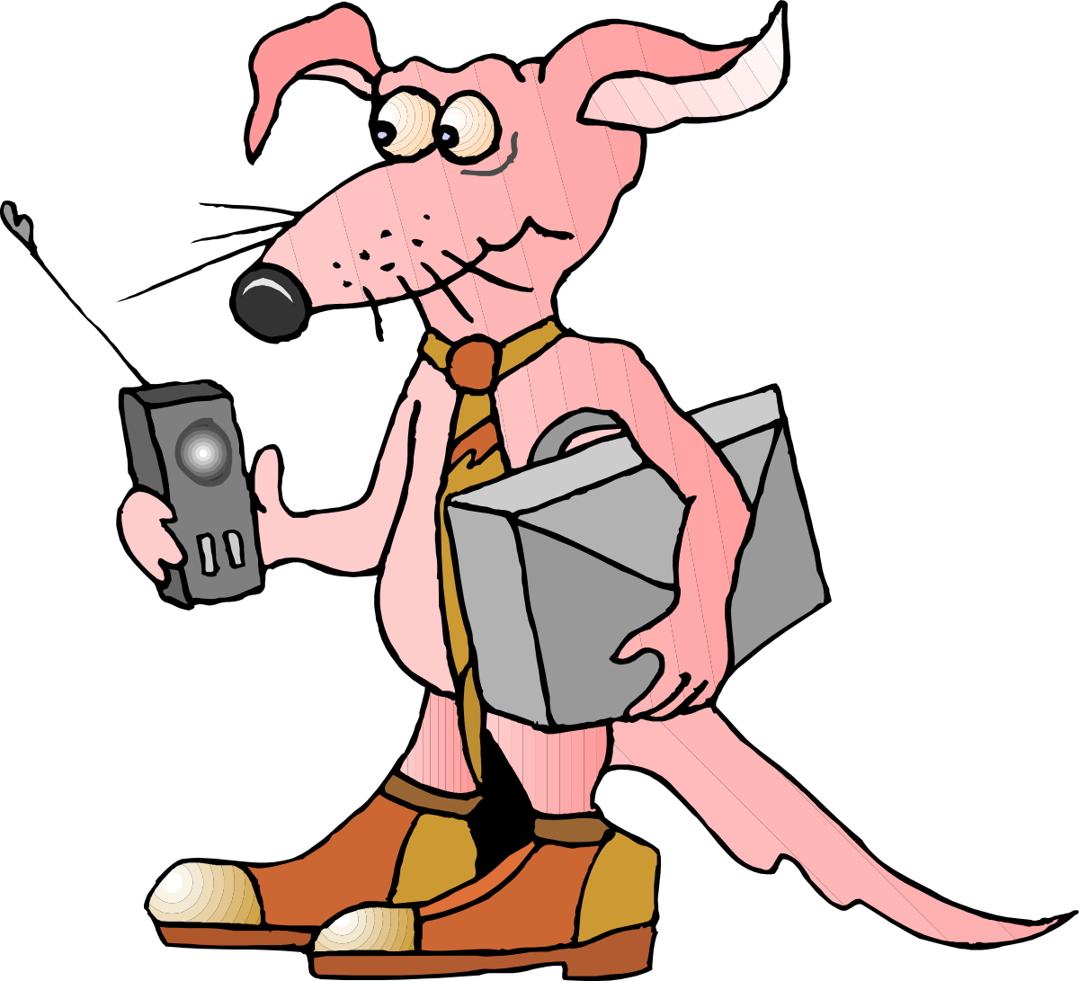 Cartoon Dog with Cell Phone Clipart for Fun Designs