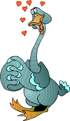 Cartoon Duck with Floating Hearts Clipart for Whimsical Designs