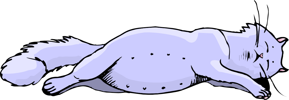 White Cat Laying on Ground - Charming Clipart for Your Projects