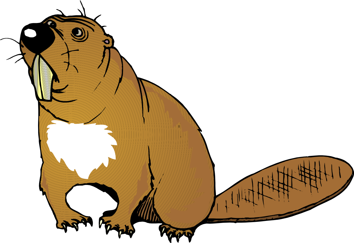 Brown and White Animal Sitting on Black Background Clipart