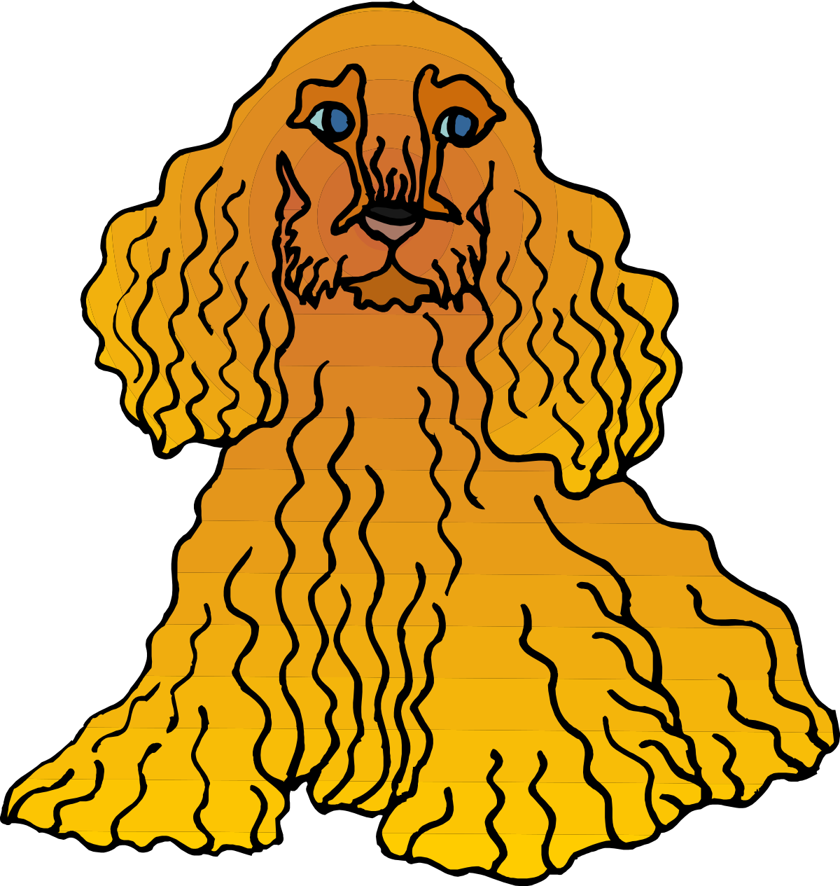 Blue-Eyed Long-Haired Dog Clipart - Perfect for Your Projects