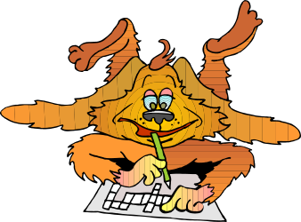 Cartoon Dog with Pencil - Fun Clipart for Creative Projects