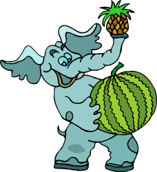 Elephant Holding Pineapple Clipart - Fun and Whimsical SVG Design