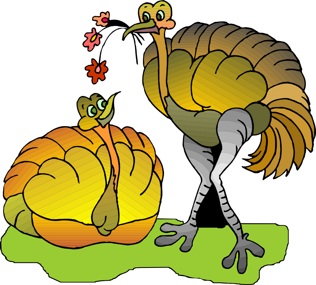 Turkey Clipart: Realistic Turkey Sitting on the Ground