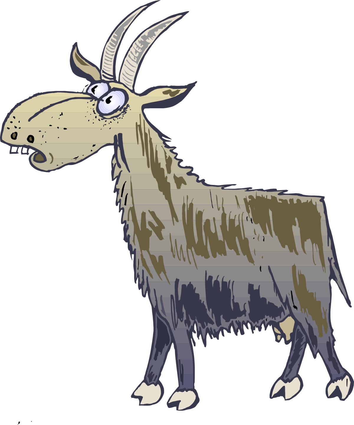 Horned Goat Clipart: Majestic Creature with a Long Horn