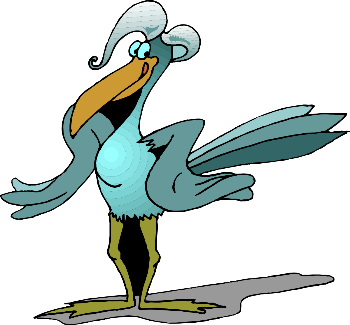 Cartoon Bird with Hat - Fun and Whimsical Clipart