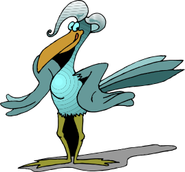 Cartoon Bird with Hat - Fun and Whimsical Clipart