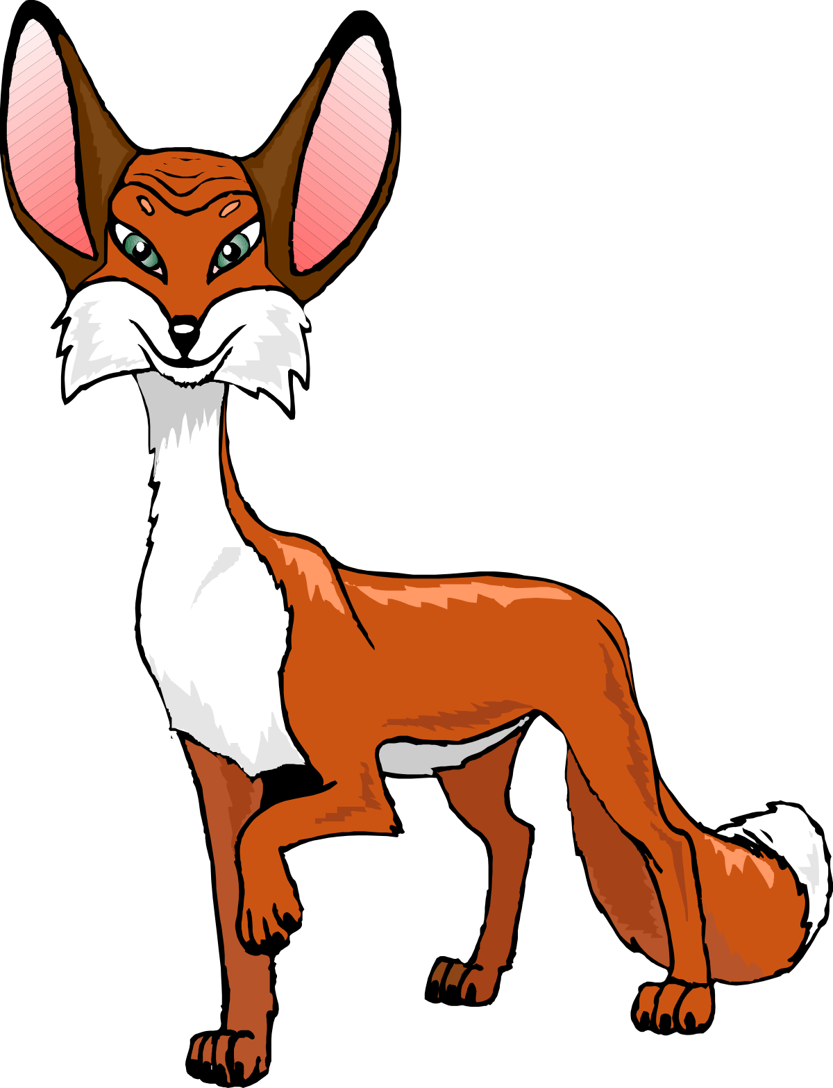 Cartoon Fox with Big Ears Clipart for Fun Designs