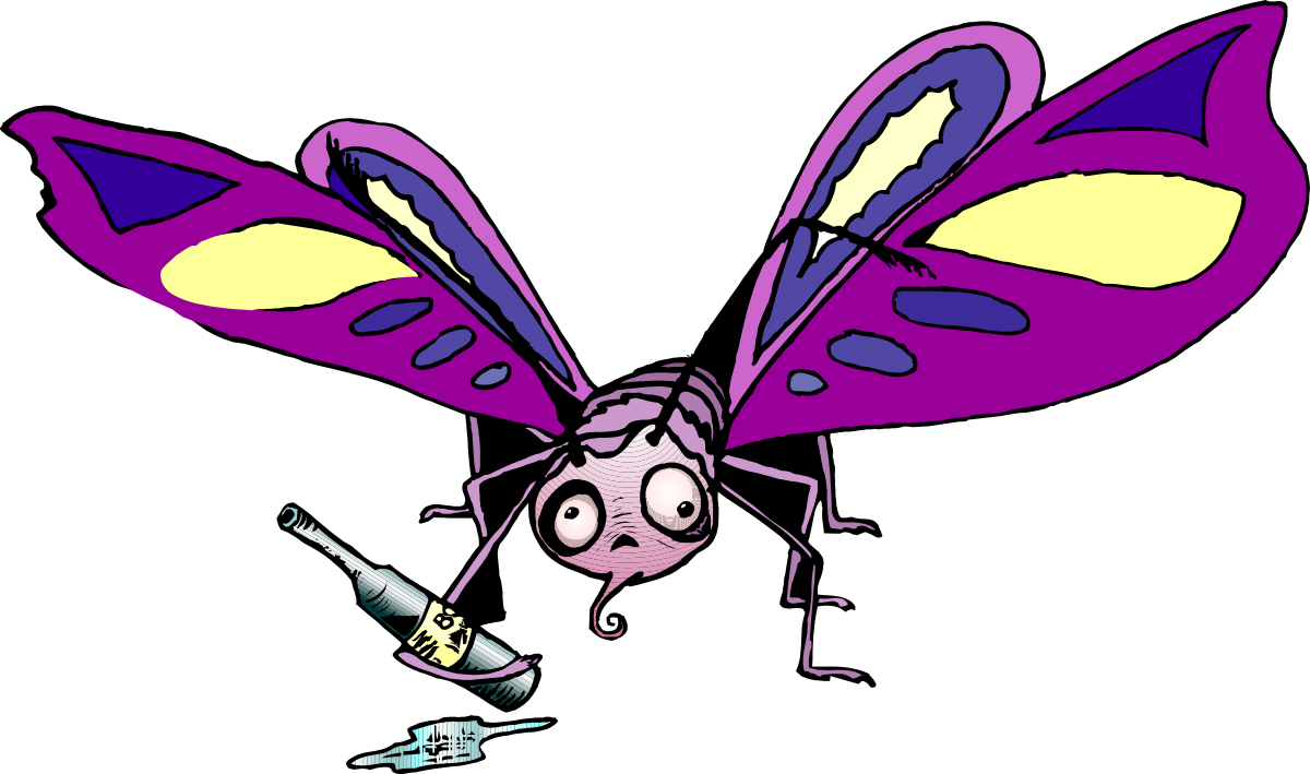 Cartoon Butterfly with a Knife - Unique Clipart for Creative Projects