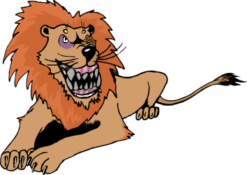Cartoon Lion with Open Mouth Clipart - Fun and Playful Animal Graphics