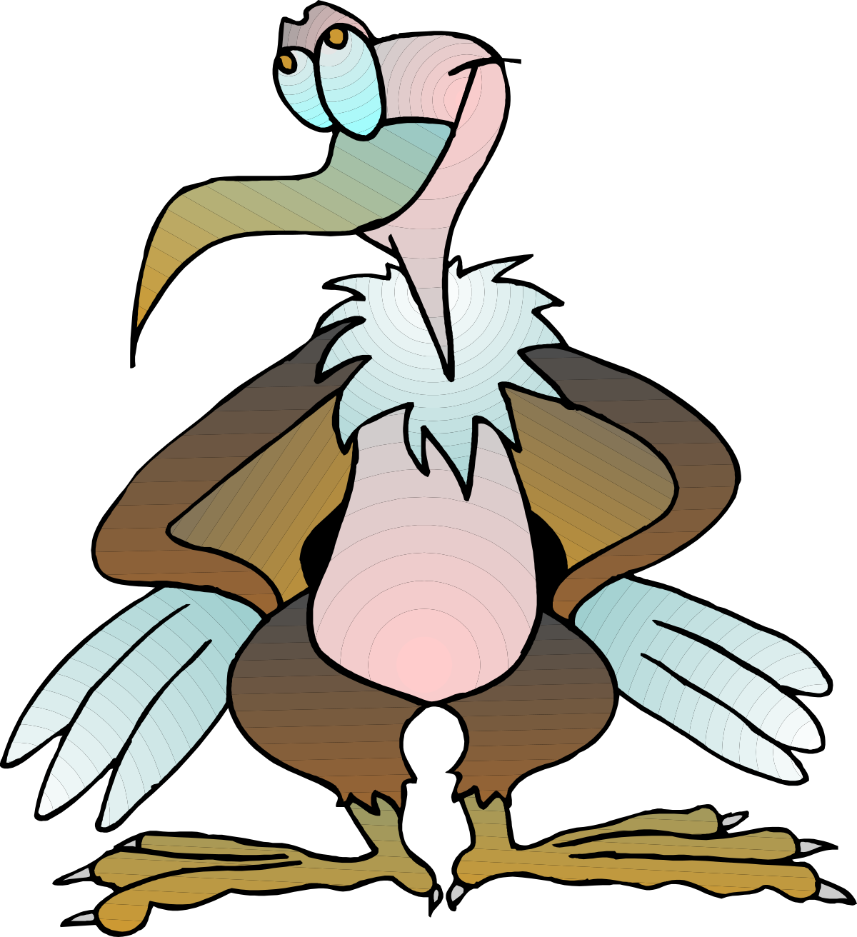 Cartoon Bird with Large Beak Clipart for Fun Projects