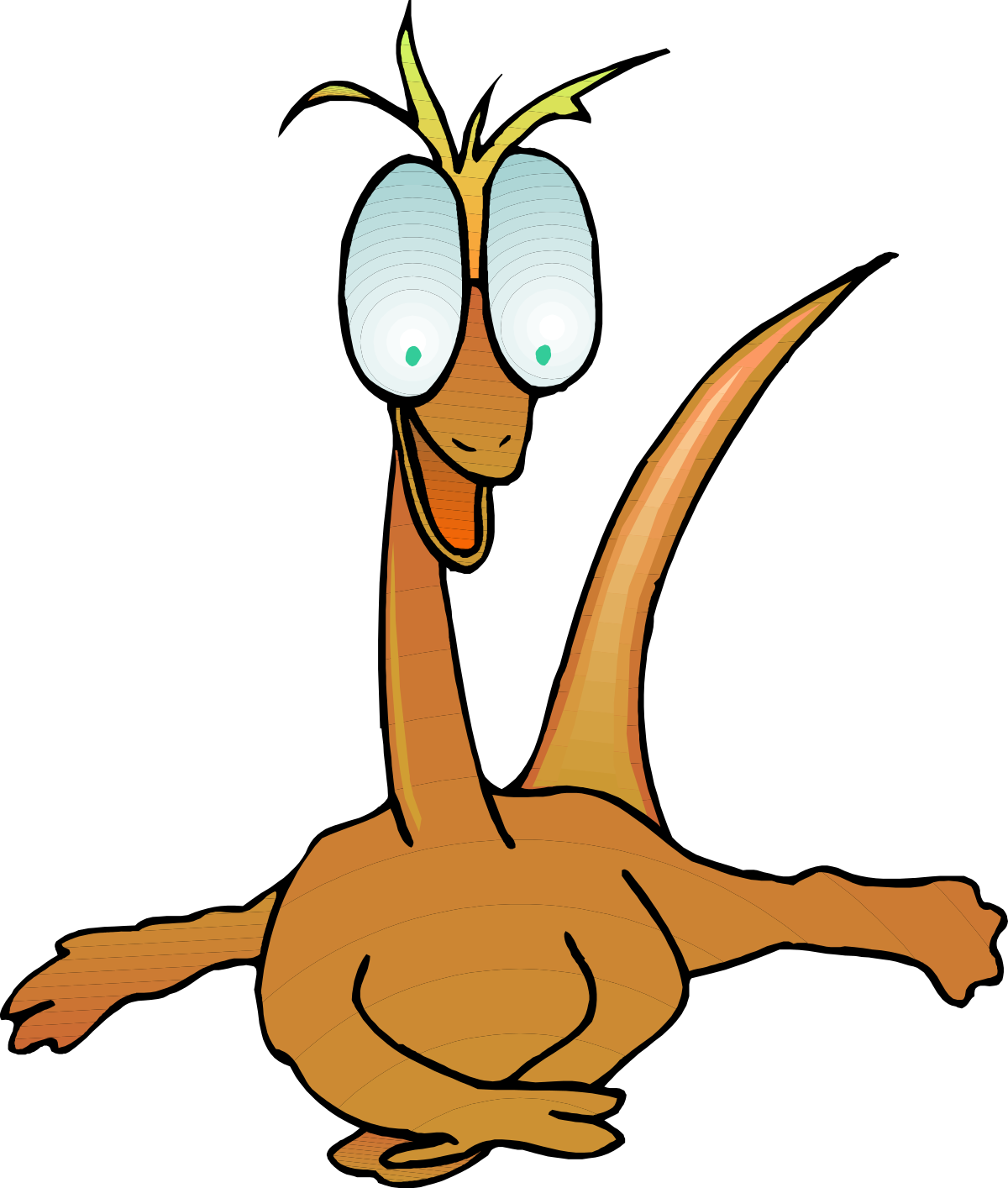 Cartoon Bird Clipart with Big Eyes and Big Nose