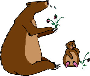 Bear and Cub Playing Clipart - Adorable Wildlife Scenes